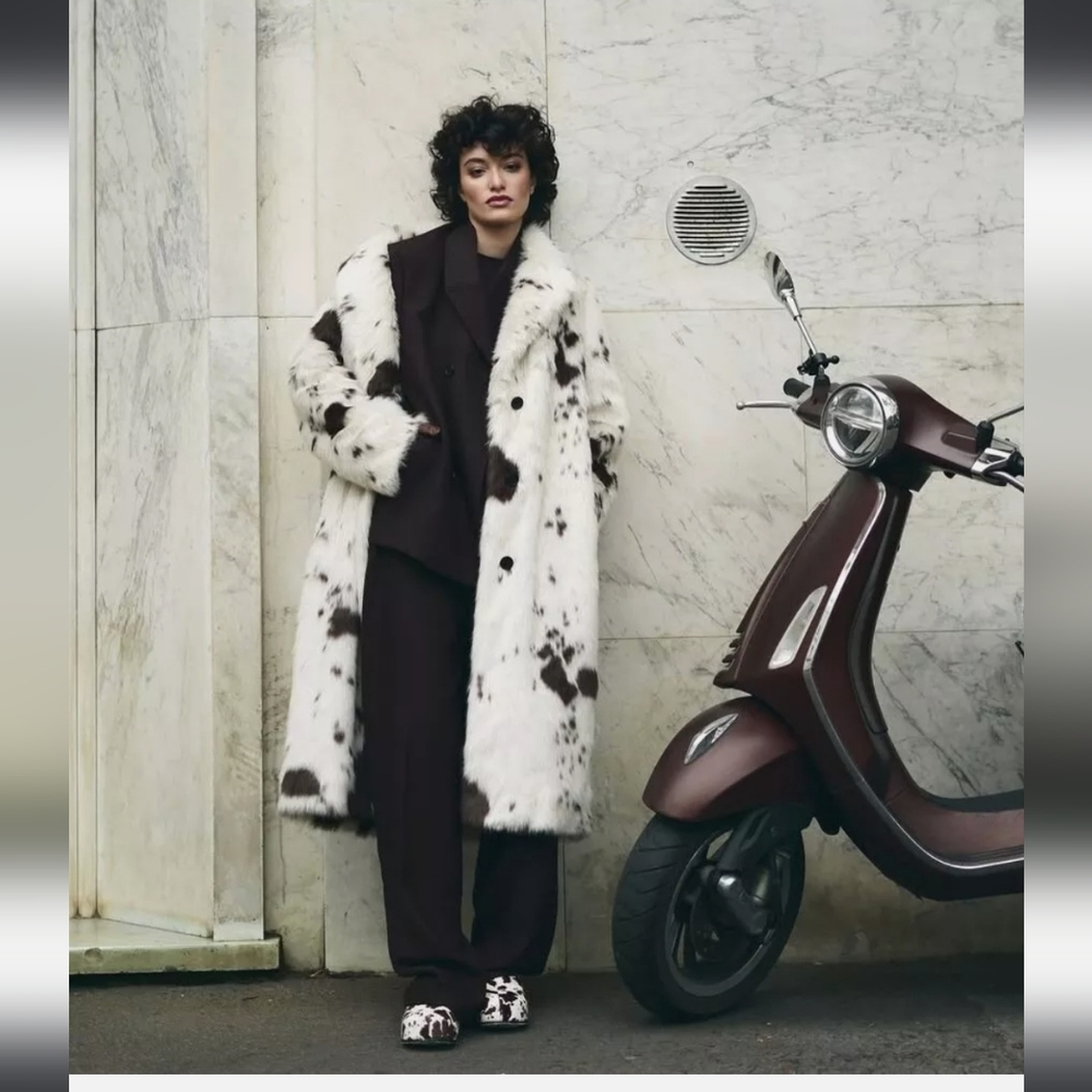BNWT! Zara faux fur animal print coat - Picture 7 of 16